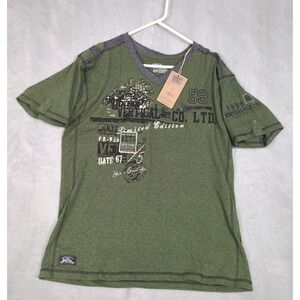 Vertical Sport T-Shirt Mens 2XL Green Graphic Print Skater‎ Hip Hop Uniform NEW